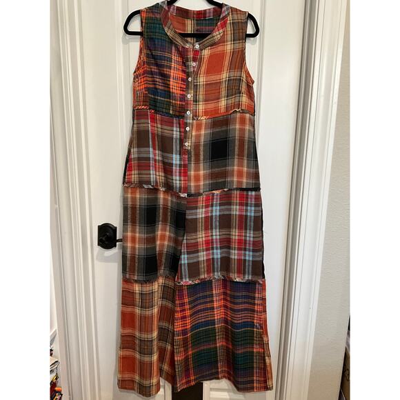 MSRP $79 ✨ Patchwork Cotton-Blend Wide-Leg Romper – Size S (Fits Up to L) ✨ - Picture 3 of 6